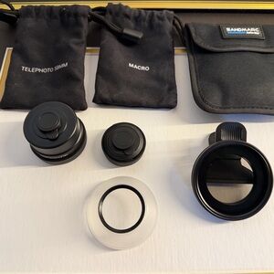 SandMarc Camera Lens Set with Pouches - 58MM 2x TelePhoto, Macro, Filter